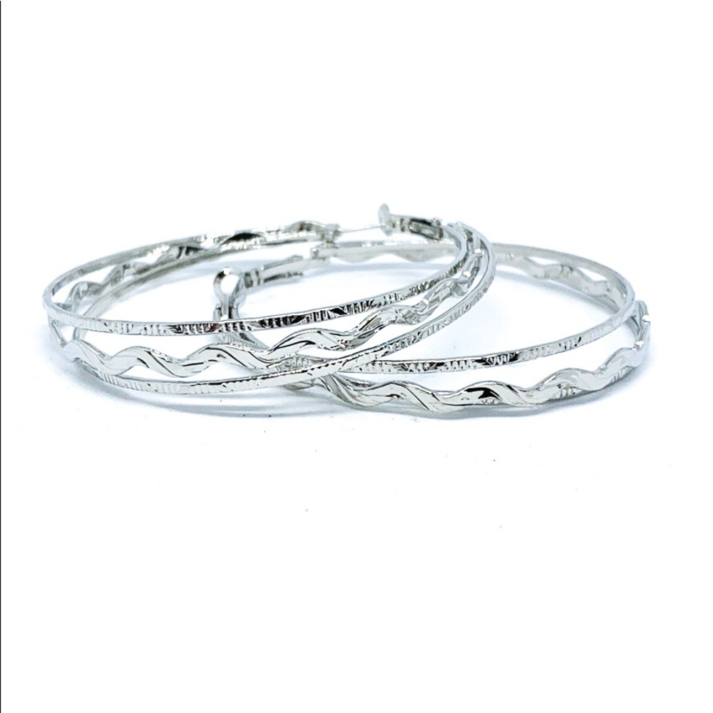 NWT silver large Hoop Earrings